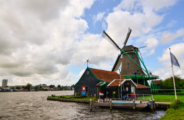 Zaanse Schans, Holland, August 2019. Northeast Amsterdam is a small community located on the Zaan...