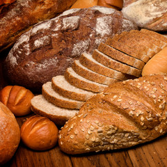 Fresh fragrant bread on the table.