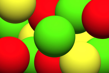 3D illustration abstract background with colorful balls