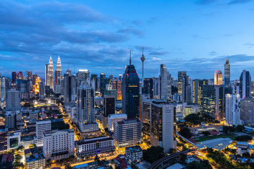 panoramic city skyline in Kuala Lumpur