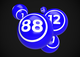 Blue Bingo Balls 3D Render