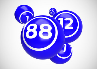 Blue Bingo Balls 3D Render