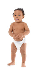 Cute African-American baby isolated on white