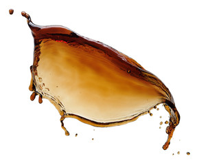 Cola splash isolated on white