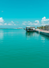 Fototapeta na wymiar Beautiful Boat Parking in Maldive Island