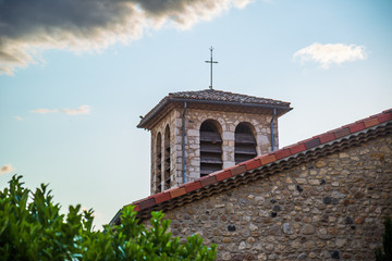 Eglise Sainte-Marie church in the village of Vogüé in Ardeche, France