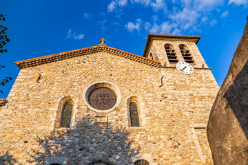 Eglise Sainte-Marie church in the village of Vog&uuml;&eacute; in Ardeche, France