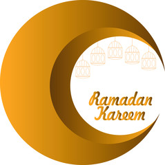 Ramadan Kareem islamic design crescent moon and 