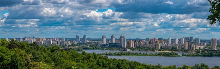 Fototapeta na wymiar Spring Kiev city left coast panorama Ukraine nature travel