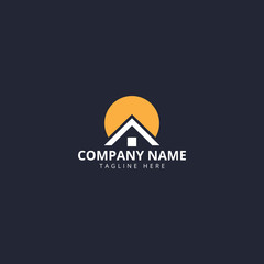 Sun House logo design. Real estate Modern and elegant style design.