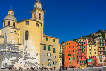 Obraz premium Camogli houses (Genoa Province, Ligurian Sea, Northern Italy)