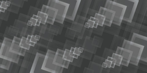 Abstract black and white square composition background