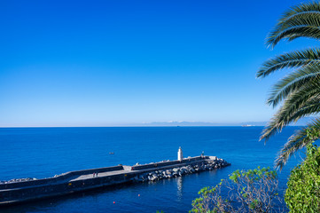 Fototapeta premium Camogli harbor, along the Ligurian Sea shores (Italy, Genoa Province) during wintertime.