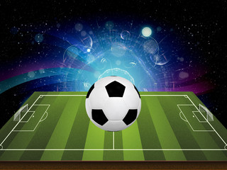 Naklejka premium 3D soccer ball on field