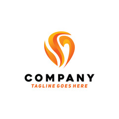 Fire Logo design vector template with orange gradient color Concept style. flaming Symbol for energy, industrial, gas oil, fuel, business and company.