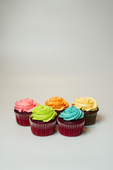 Pastel colored cupcakes
