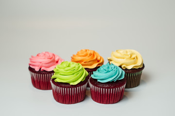 Pastel colored cupcakes
