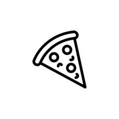 Pizza line icon. Thin outline slice of italian fast food, simple pizzeria menu logo design. Vector illustration