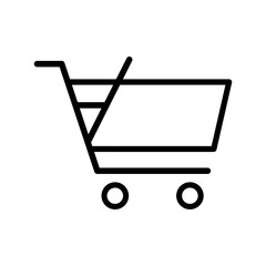 Shopping cart. Flat icon. Vector illustration.