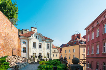 Obraz premium POZNAN, POLAND - September 2, 2019: Street view of Poznan city, Poland