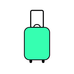 Suitcase flat icon. Baggage symbol. Vector illustration.
