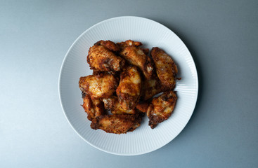 Delicious plate of hot and juicy buffalo chicken wings