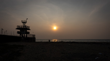 Sunset at Lighthouse beach Kochi India