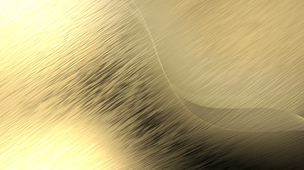 3d rendering of large sheet of rendered finely brushed gold as background