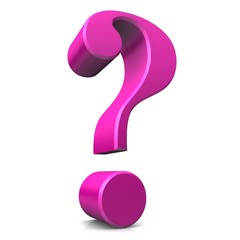 question mark 3d pink interrogation point