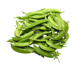 green beans on white background with clipping path.