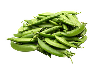 green beans on white background with clipping path.