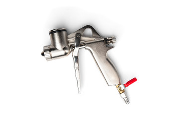 Spray gun for compressor isolated on white background.