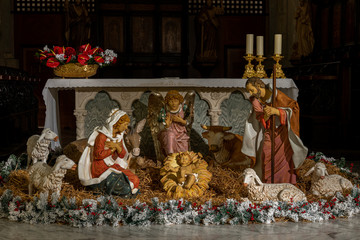 Teano, the Cathedral. Christmas holidays. The Nativity. The Cathedral of San Clemente is the main...