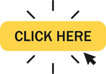 Click here button with cursor pointer clicking. Vector illustration. EPS 10