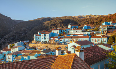 The Famous Smurf village Juzcar in Andalusia Spain