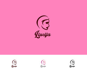 Woman Face Haircut Cosmetology Logo  Elegant and beautiful logo. Could be used for beauty companies, such as beauty salon, cosmetic shop or hairdresser.