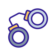 handcuffs icon vector. Thin line sign. Isolated contour symbol illustration