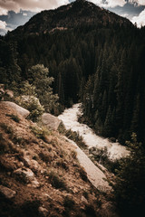 waterfall in the mountains