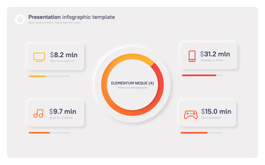 Presentation infographic template in a modern clean style. Four options