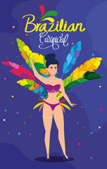 Obraz na płótnie Canvas poster of carnival brazilian with exotic dancer woman