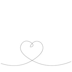 Heart line drawing design, vector illustration