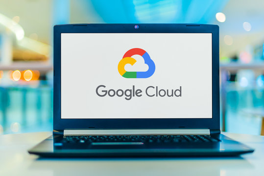 Laptop Computer Displaying Logo Of Google Cloud Platform