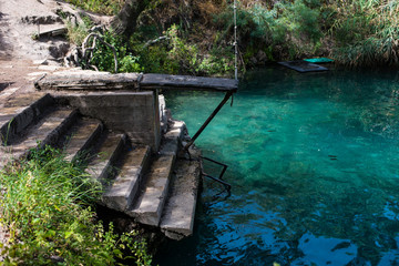 STAIRS LEAD INTO WATER 
