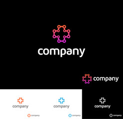Health Cross Network with Points Logo  Simple and clean logo, for some sort of healing company, for example molecule structure healing/connection, or something related to that. Also could be related t