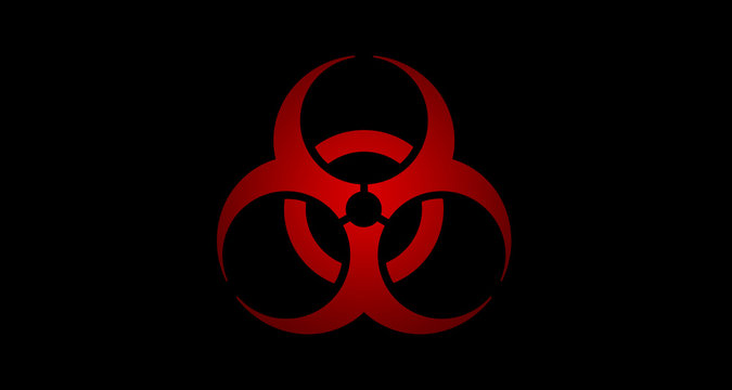 Biohazard as biological hazar icon outline image