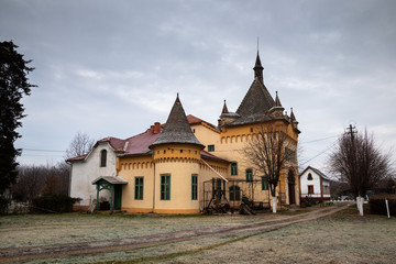 Fototapeta na wymiar Medieval Purgly Castle near the Arad town in Romania