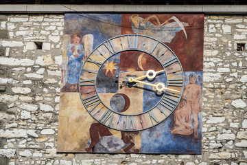 Fototapeta na wymiar Old clock in Schaffhausen