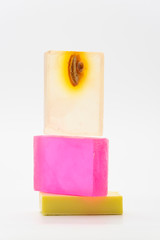 Various seated handmade artisan soaps