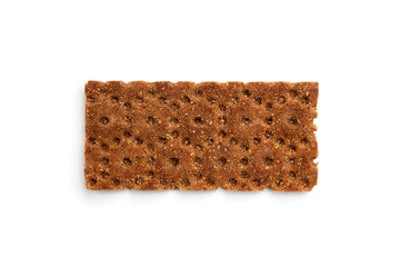 Rye crisp bread isolated on white background.