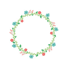 frame of flowers. flower wreath.